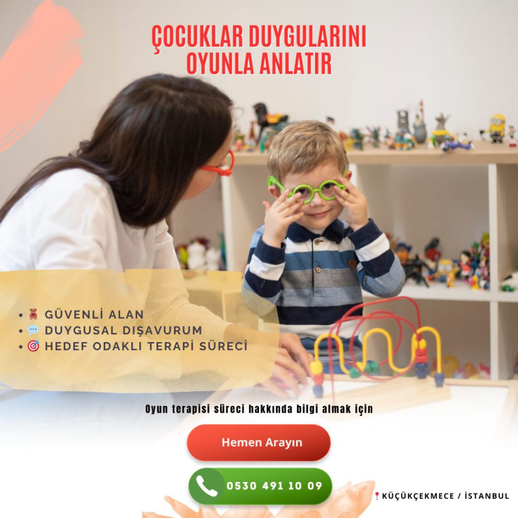 Oyun terapisi için hazırlanan reklam görseli