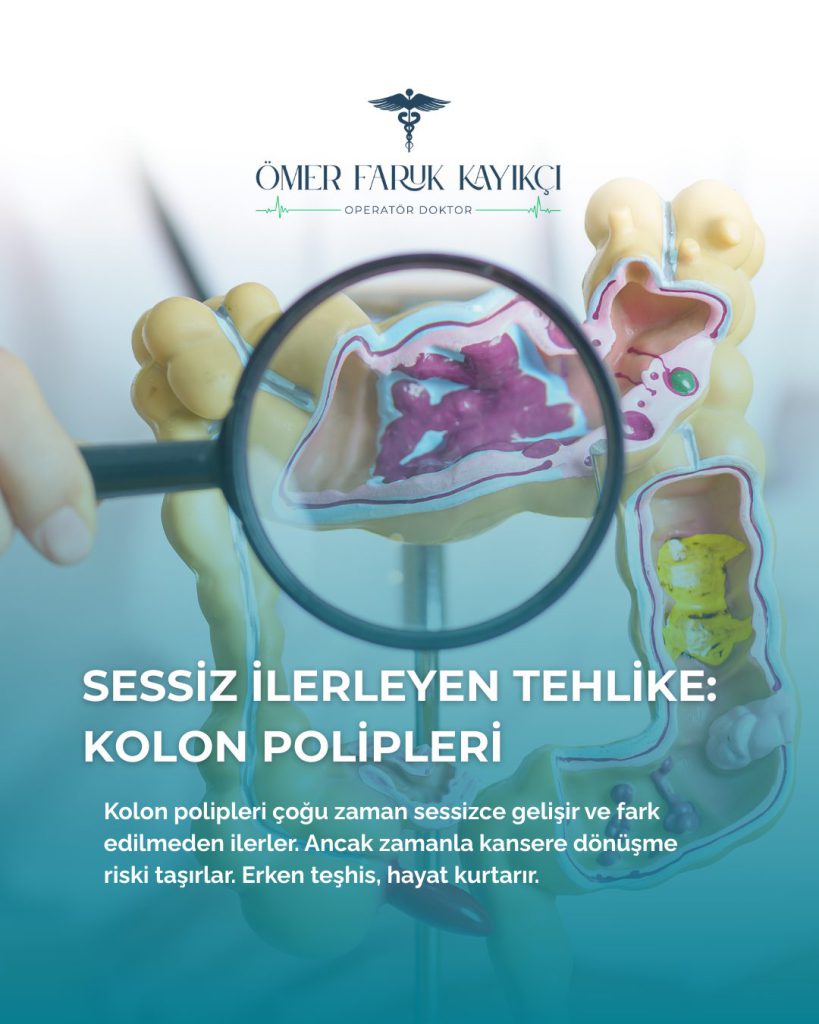 Kolon polipleri üzerine bilgilendirici Instagram gönderisi