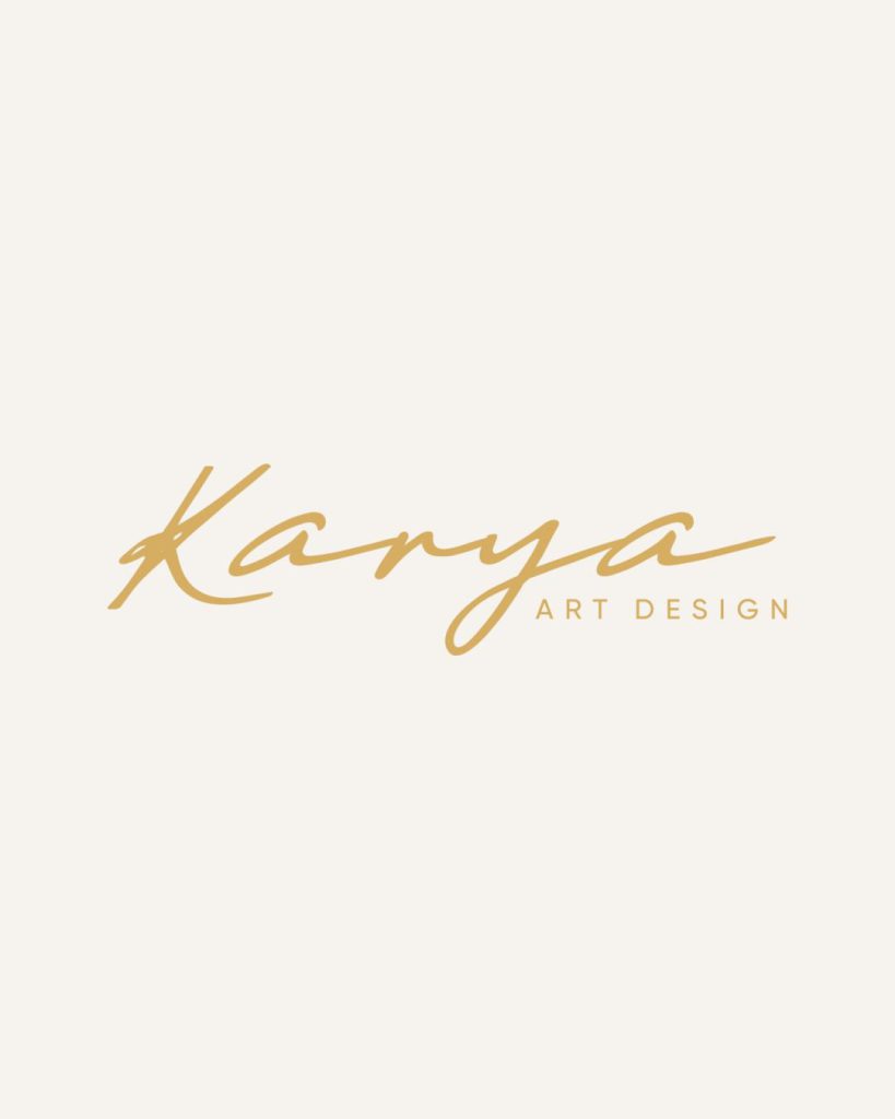 Karya Art Design Gallery logosu, altın renk